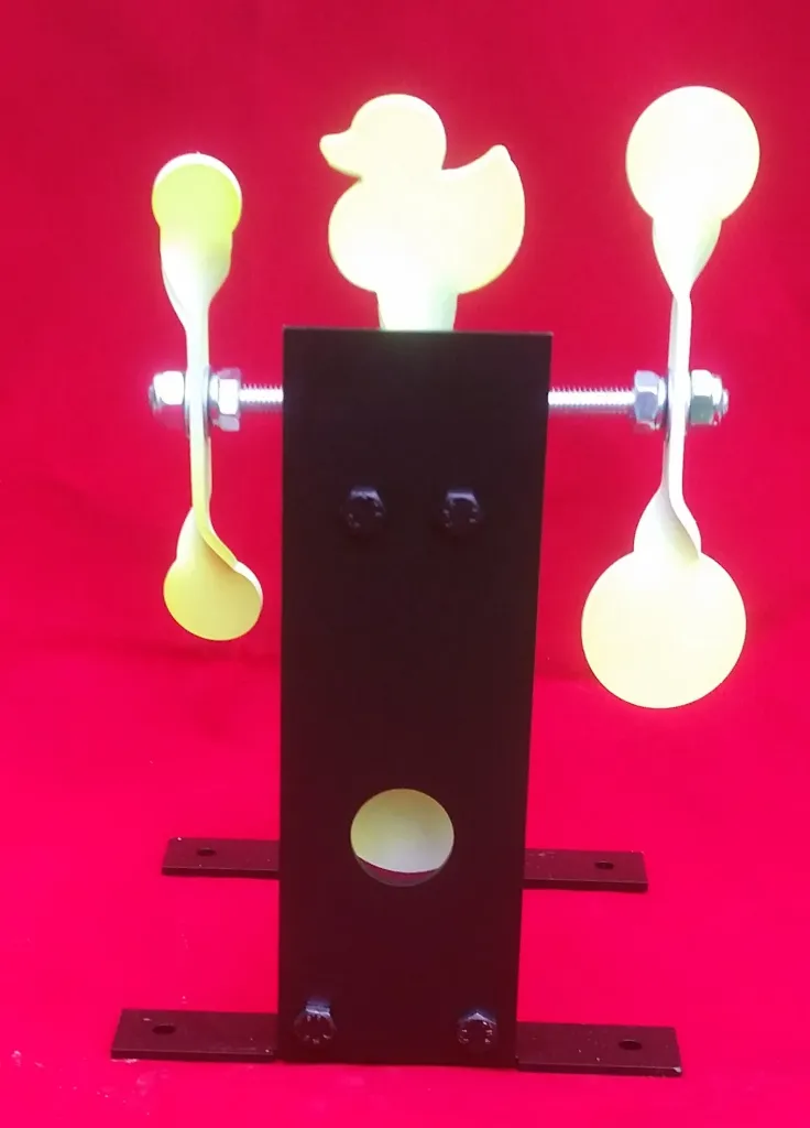 Cordless Resetting Airgun Target with Side Spinners Duck