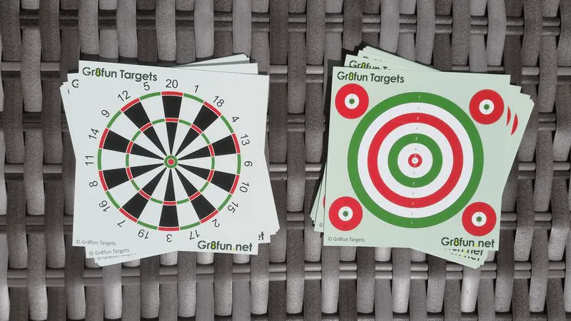 [14cm-DartboardPractice100] 14cm Dartboard and Practice airgun and pistol targets - 100 pack